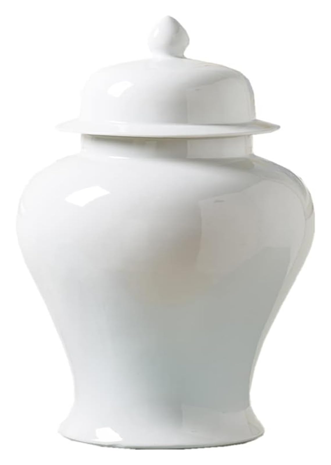 asdchZen Vase Decorative Ceramic Ginger Jar Vase With Lid, Traditional White Porcelain Large Temple Jar Centerpiece Floral Arrangement Vase Table Flowerpot Living Room -Small-S,One Color-Large