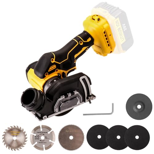 Cordless Tile Saw Compatible with DEWALT 20V MAX Battery, Brushless, Compact, 3' Blades for Soft Metal, Wood, Tile, Plastic