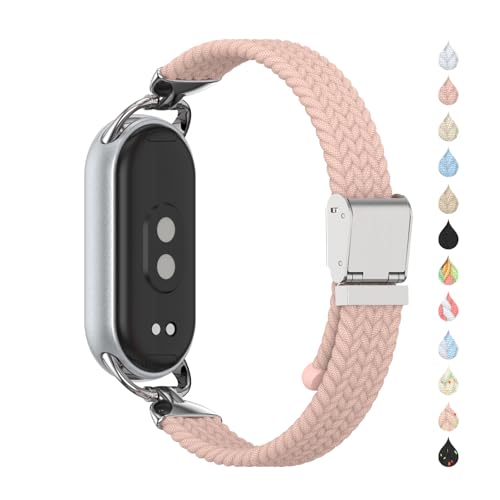 Miitech Xiaomi Smart Band 10 / 9 / 8 �o���h ���e���i�C������ �������� �_�炩�y�� �ʋC �j�����p �ґg�o���h �X�|�[�c �\�����[�v ���v�X�g���b�v Mi Band 10 / 9 / 8 �p �����x���g �݊����ۏ� (