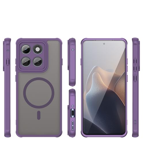 CWEIYUSHU Case Compatibile con Motorola Edge 60 Pro con Edge 60 Pro Custodia magnetica satinata per telefono viola