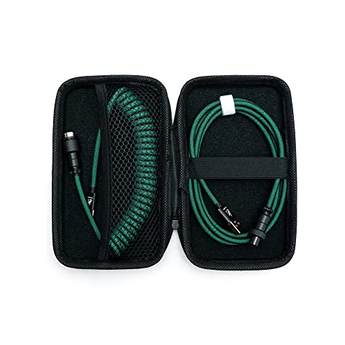 Formulamod USB C コイル状キーボードケーブル メカニカルキーボード用 コイル状USB AviatorCable Pro ダブルスリーブケーブル オーガナイザージッパーボックス付き (グリーン)（Amazon）