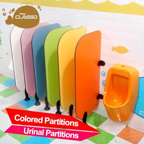 Barrera para urinarios, divisor de privacidad para baños masculinos, divisor de protección para inodoro montado en el suelo, para escuelas, centros comerciales y lugares públicos (rosa) miniatura 3