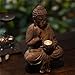 Home Buddhas Statue Solar Power Flickering LED Garden Light Meditations Buddhas Figures Spiritual Room Decorations Solar Buddhas Statue