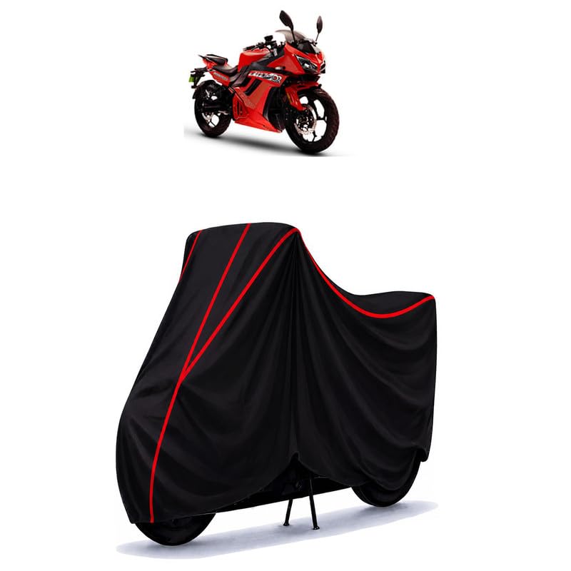 Image of Kabira Mobility KM 3000 Water Resistant Bike Cover for All Motorcycles & Rain | Heavy Duty Taffeta Fabric | UV Protection, Dustproof, Scratchproof | All Weather Two Wheeler Cover with Elastic Bottom