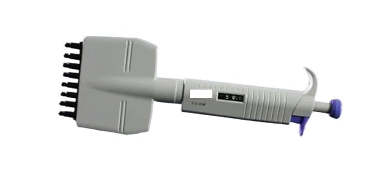 Electronic Pipette, Pipette, Fully Sterilized Manual Eight-Channel Adjustable Independent Plunger Unit for Each Nozzle,Portable Pipette Device(0.5-10μl)