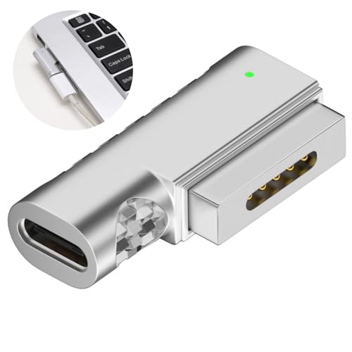 USB C To Magnetic Adapter, T-Head Straight Type-C Magnetic Suction Interface PD 100W Power Fast Charging Connector C Type Adapter for Magsafe Compatible with 2013-2015 MacBook Air Pro