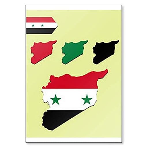 Karta över Syrien med flagga och färger klassisk kylskåpsmagnet