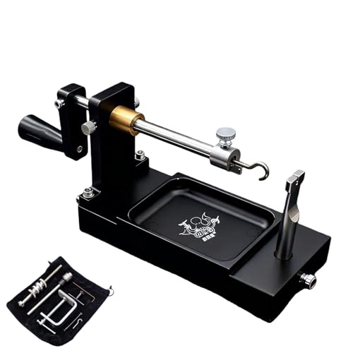 QiuLovesYT 3-in-1 Multifunctional Fishing Tackle DIY Tool Kit – Wire Bender, Fishing Line Spooler with Damper and Fly Tying Station | Modular Design for Fishmen Handmaking Fishing Accessories (Black)