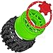 RCarmubWow 1/10 Scale RC Truck Tires,Wheels and Tires w/12/14/17MM Hex for Rustler Stampede Hoss,Arrm a Granite Vorteks Big Rock 3S,1/10 Off Road Tires Rubber Truck Tyres w/Foam Insert,Green w/Red