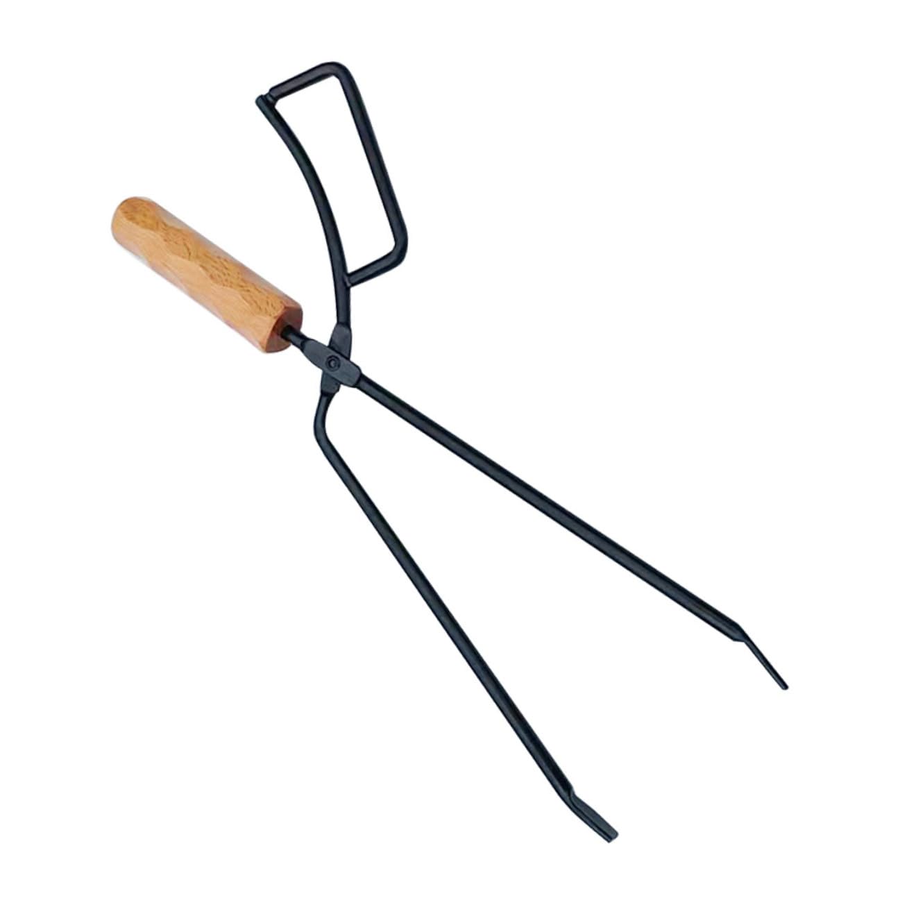 Pinza per Carbone da Barbecue All'aperto Manico in Legno