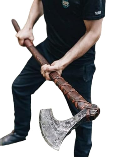 Image of 42 inch Large Berserker Axe, Large Norse Ax, Scandinavian Style Viking Hatchet Double Headed ax, Viking ax, History of Norse Mythology self Defense, Dane Axes for Him