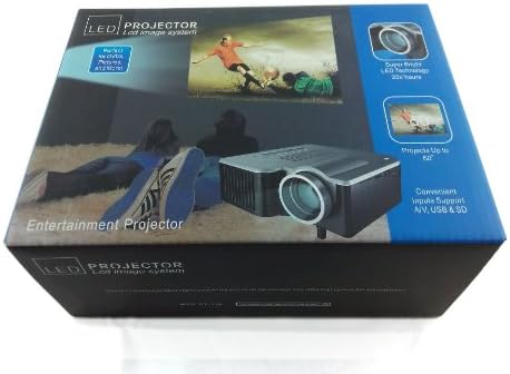 RioRand 60" Portable Mini LED Projector Cinema Theater, Support PC Laptop VGA Input and SD + USB + AV Input (Black)