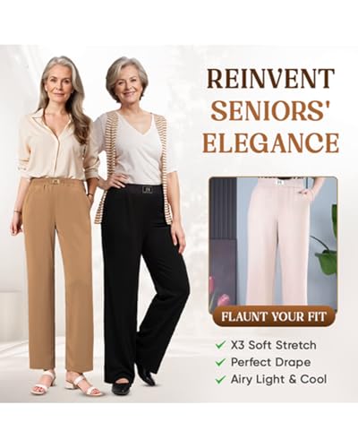 Linebalm GlamorEase - Perfect Drape High Rise Pull-on Stretch Pants for Senior Women2