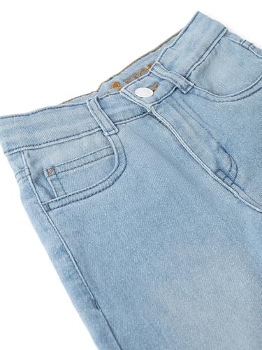 Image of Tales & Stories Boys Slim Fit Denim Jeans | 5-Pocket Stylish Mid-Rise Pants| Durable Cotton Denim Lycra with Button Closure | Casual Wear