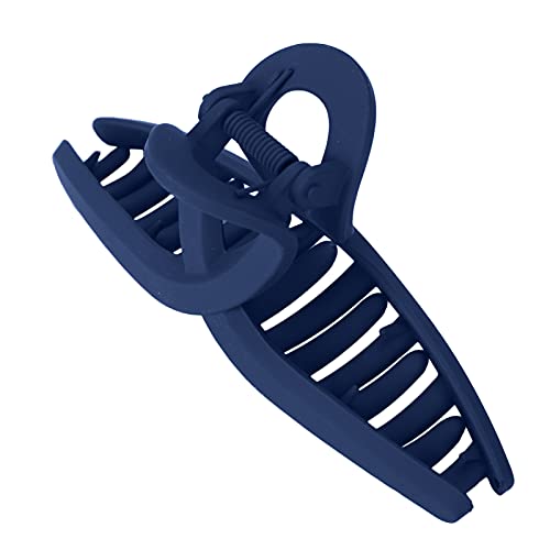 Navy Blue Medium Hair Claw Clips - Non-Slip Acetate Sheet Hair Clips for Girls & Women - Multi-Purpose Makeup, Cooking & Face Washing