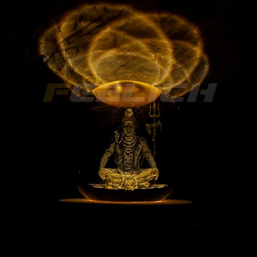 Image of 3D Shiv Crystal Ball Night Lamp, Solar System Light, USB Table Colorful LED Wooden Crystal for Home, Office, Birthday Gift