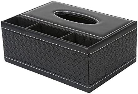Multifunction PU Leather Pen Pencil Remote Control Tissue Box Cover Holder Desk Storage Box Container for Home and Office Use (Brown Retro)