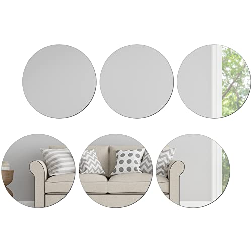 Jetec 6 Pieces 10 Inch Circle Mirror Round Glass Mirror