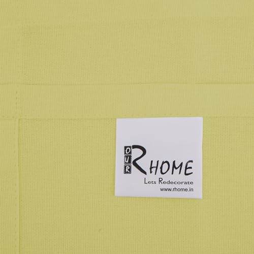 Image of R home Solid Cotton Table Napkins, Soft Cloth Napkins for Dining Table, Reusable & Washable, Ideal for Formal Dining, Cocktail Nights, Weddings, Home Bar & Table Decor (12, Parrot Green)