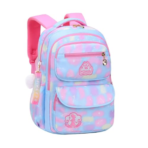 Mochila Infantil Bolsa Escolar Colorida Grande Porta Notebook Garrafa Espaçosa Moda (AZUL CLARO)