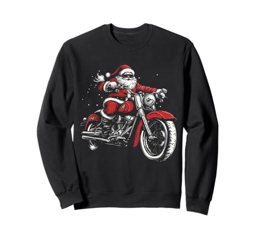 Biker Santa Claus Funny Motorrad Xmas Christmas Sweatshirt