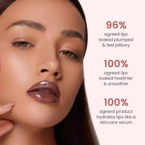 Image of FeiCuiYun Lip Tinted Glowy Balm Hydrating Tinted Lip Serum Lip Gloss, Ultra-Hydrating Natural Vegan Lip Balm, Sheer-Tinted Shine & Hydration, Soothes & Softens Dry Lips Skincare (Dark Brown)