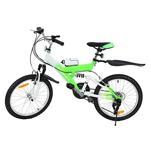 MuGuang Bicicleta de Montaña 20 Pulgadas Bicicleta Infantil 6 Speed Come with 500cc Kettle para Niños de 7 a 12 Años(Verde)