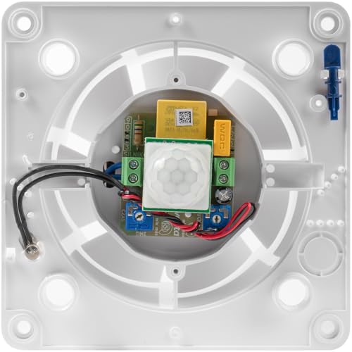 Vent Systems 100 mm elektrisch Badventilator - Weiß mit Bewegungssensor und Zeitschaltuhr - Wand, Deckenmontage - geräuscharmer Abluftventilator - energieeffizienter Ventilator für Haus, Küche, Garage