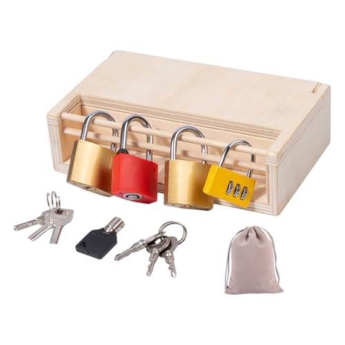 Meyrwoy Lock and Key Toy Montessori Wooden Lock and Key