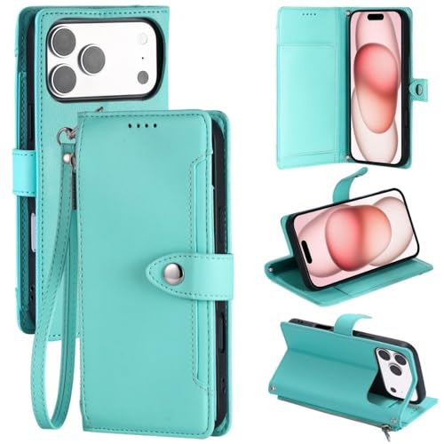 Étui cuir iPhone Xs Max vert menthe idéal pour vos sorties citadines
