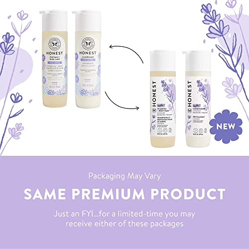 The Honest Company Silicone-Free Conditioner & 2-In-1 Cleansing Shampoo + Body Wash Duo | Gentle For Baby | Naturally Derived | Lavender Calm, 20 Fl Oz #TOP1