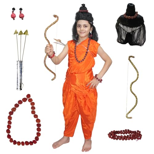 Image of Kaku Fancy Dresses Ramayan Costume for Kids | Infant Baby Ram Dress | Mata Sita /Seeta Costume | Hanuman Costume for Boys with Accessories