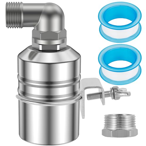 Automatisches Schwimmerventil Wasserstandsregelventil 1/2 3/4 1 Edelstahl 304 mit Umrüstkopf 2 Rohstoffbänder Automatic Water Float Valve für Pools Wassertürme Wassertanks