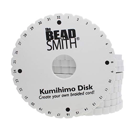 Disco trenzado Kumihimo Beadsmith de 6" blanco para bisutería hecha a mano KD604 4