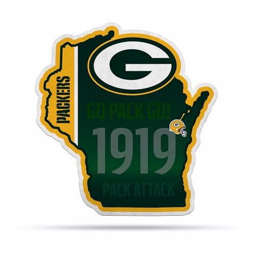 Rico Industries NFL Football Green Bay Packers State Shape Shape Cut Pennant - Home and Living Room Décor - Soft Felt EZ to Hang