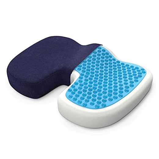 bonmedico Cojín de Asiento Ortopédico con Gel, Cojín Espuma de Memoria para Alivio del Dolor de Coxis, Presión, Úlceras, etc. para el Coche, Oficina o Silla de Ruedas, Grande