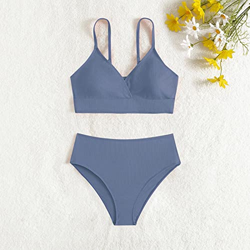 Cute Swimsuits for Teen Girls Bathing Suit 2 Piece Spaghetti Straps High Waist Bikini Swimming Suit for Girls Swimwear4