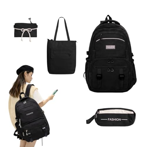 Kit Mochila Escolar Juvenil 4 Peças Resistente com Compartimento para Notebook