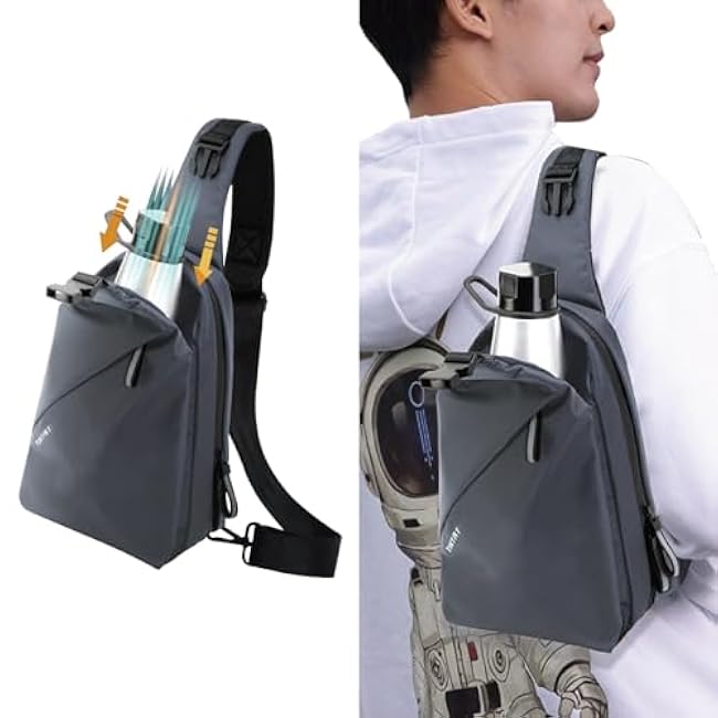 Small Sling Shoulder Crossbody Bag Men Women One Strap Casual Chest Bags Slim Backpack for Outdoor Travel Biking