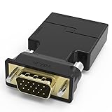 DUSTEWQ VGA-zu-HDMI-Adapter-Konverter mit Audio, VGA-Stecker auf Buchse, HDMI-Video-Dongle-Adapter, kompatibel mit Computer, Laptop, Projektor