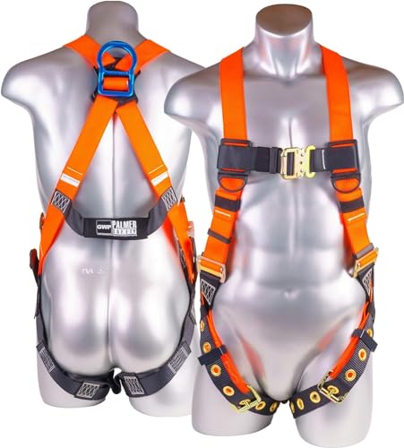 Image of Construction Harness 5 Point Adjustment, Back D-Ring, Grommet Legs, Multiple Styles I OSHA ANSI Compliant