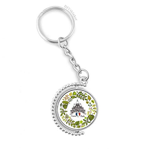 Cadena de la Basílica de París anillo de la llave giratoria para mochilas y recuerdos