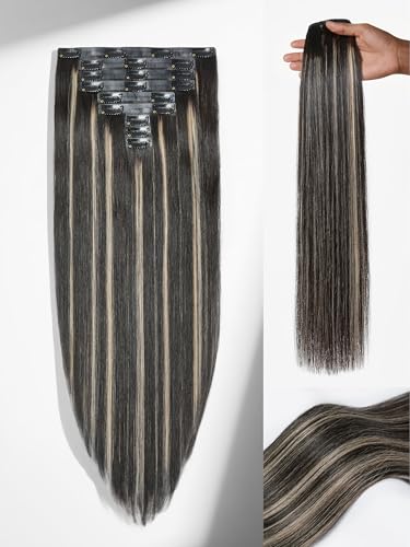 LUVME Balayage Clip in Hair Extensions, 135g 16 Inch Highlight