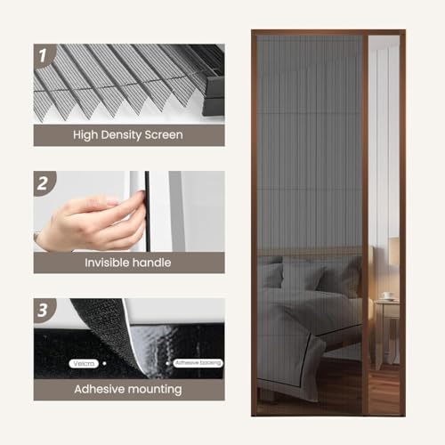 Image of HASTHIP Magnetic Screen Door 39.27x 78.74 Inches Mesh Screen Door Mosquito Proof Self Sealing