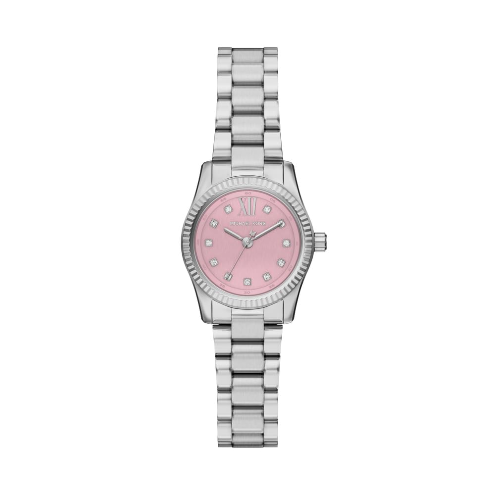 Michael Kors Petite Lexington Pink Dial , Silver, Women