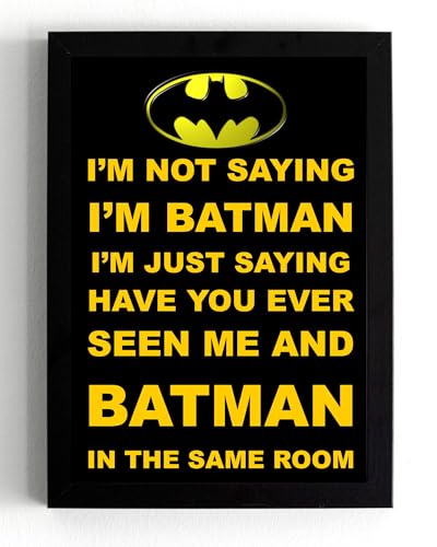 Cuadro de Batman A5 con cita divertida de DC Comics para decorar