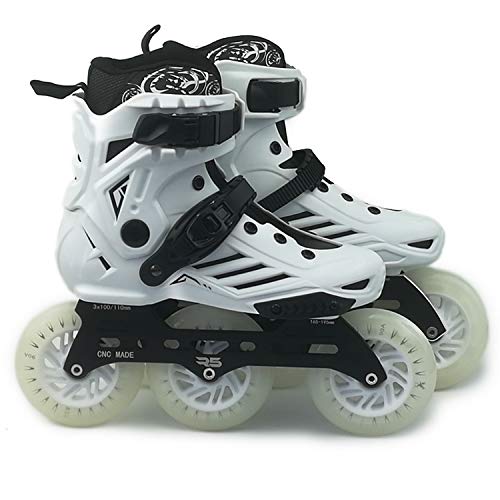 Small Lake Inline Skates 72-76-80mm or 3110mm Speed Inline Skates Roller Free Skating Shoes Sliding Patines-White 110 LED wheels-36 Sale