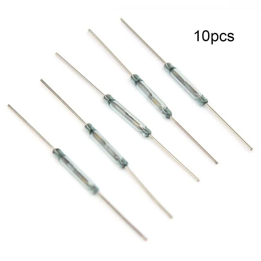 10 Interruttori Reed Normalmente Aperti 2x14 Mm In Vetro – Argento/Oro, Per Sensori E IoT