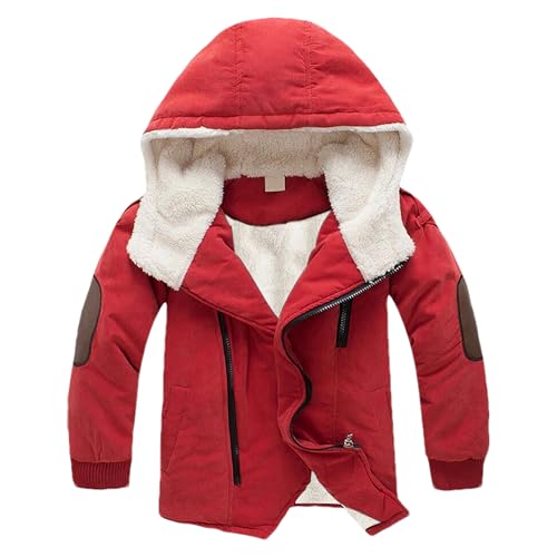 Boys' Hooded Fleece Jacket Zip up Soft Lined Warm Padded Sweatshirt Coat
