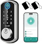 Hornbill Verrouillage de porte avant intelligent Empreinte de doigt sans clé Deadbolt - Verrouillage de porte électronique pour porte Alexa Bluetooth pour Maison Appartement Verrou auto Smart Life APP Télécommande (sans WiFi Portail)